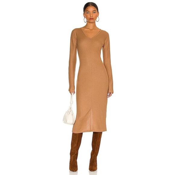 rag & bone Dresses & Skirts - New rag & bone the Knit Rib Bias Midi Dress In Camel Size XL Retail $375